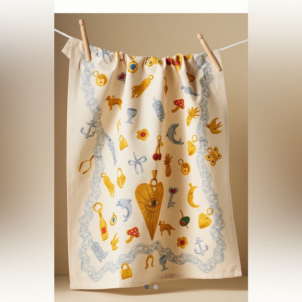 Anthropologie NWT cotton Lucky charm dishtowel; highly rated & sold out @anthro